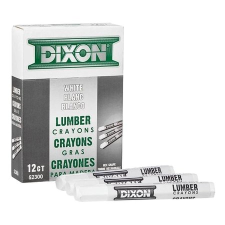 DIXON TICONDEROGA DIXON TICONDEROGA Lumber Crayon, White, 12 in Dia, 412 in L 52300